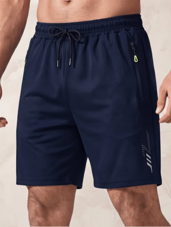 Spodenki Męskie Sportowe Szorty Z Gumką Granatowe.png