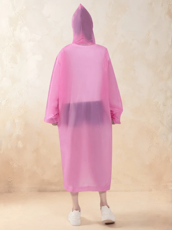 Peleryna Przeciwdeszczowa Wodoodporny Płaszcz Różowy.png