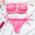 STRÓJ KĄPIELOWY SEXY BIKINI BANDEAU BRAZYLIJSKIE RÓŻ.jpg