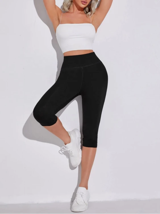 Legginsy Damskie Rybaczki Sportowe Czarne.png