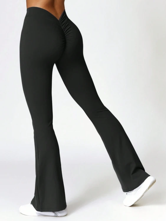 Legginsy Damskie Dzwony Czarne.png