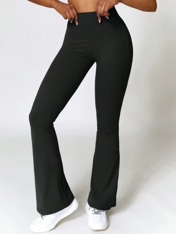 Legginsy Damskie Dzwony Czarne.png