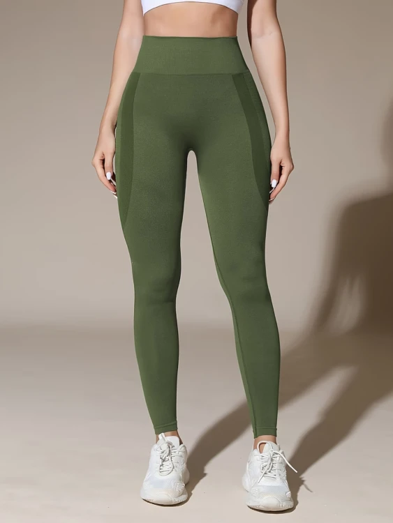 Legginsy Damskie Push Up Wysoki Stan Zielone.png