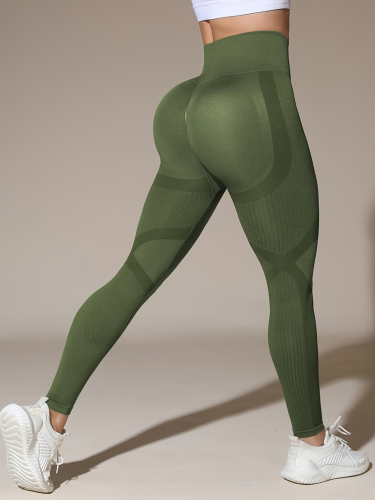 Legginsy Damskie Push Up Wysoki Stan Zielone.png