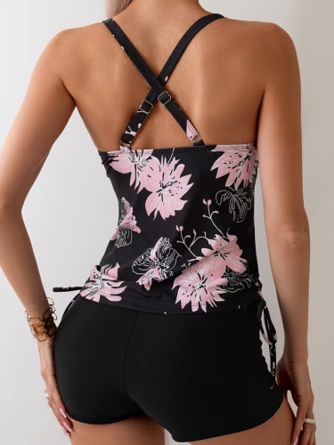 Tankini Dwuczęściowy Strój Kąpielowy Ze Spodenkami
