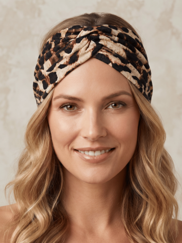 Opaska Do Włosów Szeroka Turban Elastyczna Panterka.png
