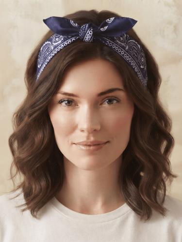 Bandamka Chusta Na Głowę Szyję Apaszka Bandana Granatowa