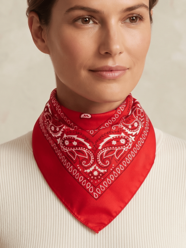 Bandamka Chusta Na Głowę Szyję Apaszka Bandana Czerwona