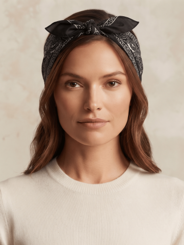 Bandamka Chusta Na Głowę Szyję Apaszka Bandana Czarna
