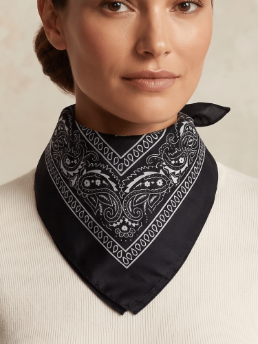 Bandamka Chusta Na Głowę Szyję Apaszka Bandana Czarna