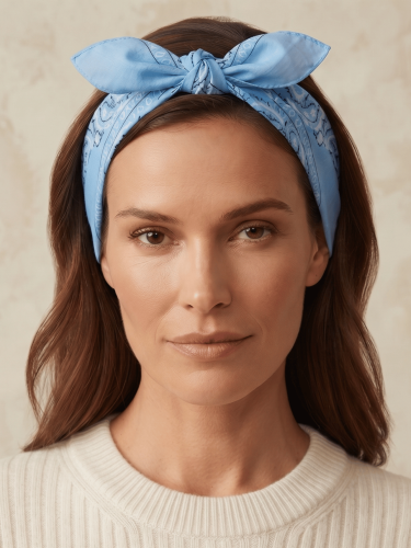Bandamka Chusta Na Głowę Szyję Apaszka Bandana Błękit