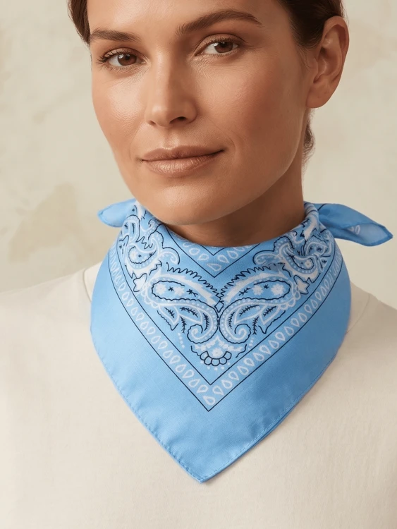 Bandamka Chusta Na Głowę Szyję Apaszka Bandana Błękit