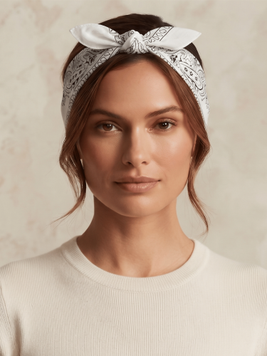 Bandamka Chusta Bandana Chustka Na Głowę Szyję Włosy Apaszka Bandama Biała