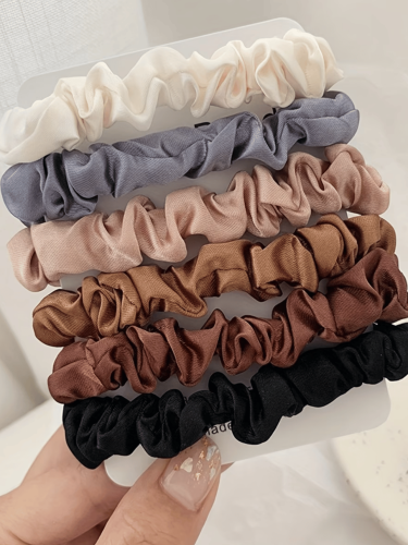 Zestaw Satynowych Gumek do włosów Scrunchies - 6 szt