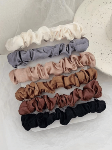 Zestaw Satynowych Gumek do włosów Scrunchies - 6 szt