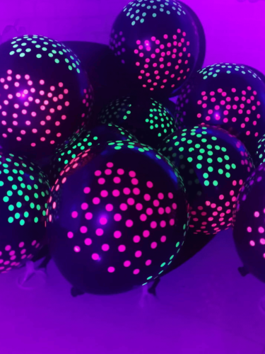 Zestaw Balonów Fluorescencyjnych Neon Kropki 10 szt