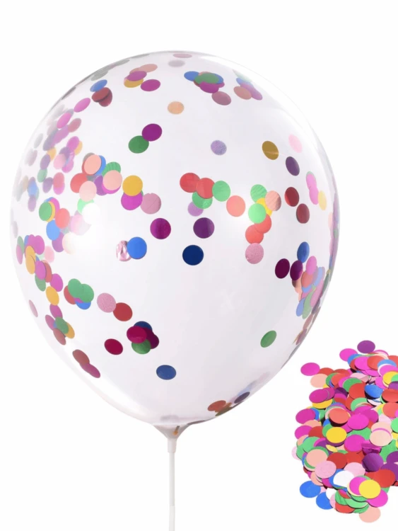 Balony Z Kolorowym Konfetti Kropki Zestaw 5 szt