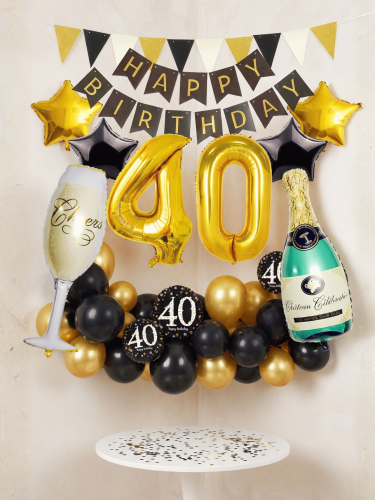 Stylowa Dekoracja Urodzinowa Na Imprezę 40 Happy Birthday