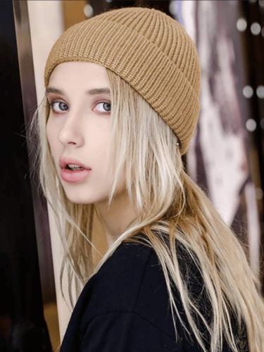 Czapka Rybacka Beżowa Dokerka Wywijana Beanie