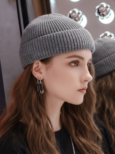 Czapka Rybacka Szara Dokerka Wywijana Beanie