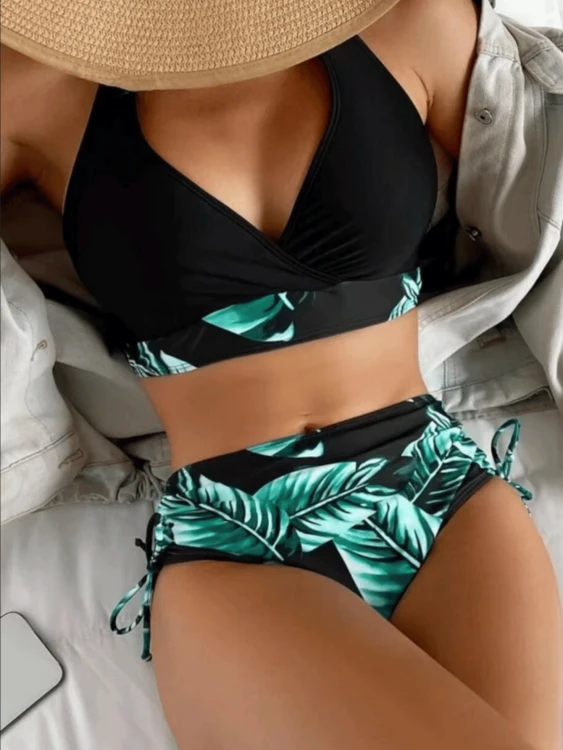 Strój Kąpielowy Wysoki Stan Bikini Push Up