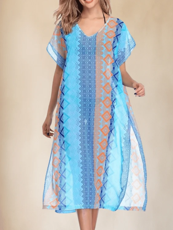Pareo Letnia Tunika Sukienka Plażowa Narzutka Boho
