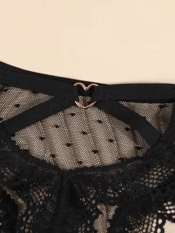 Seksowne Stringi Koronkowe Damskie Czarne