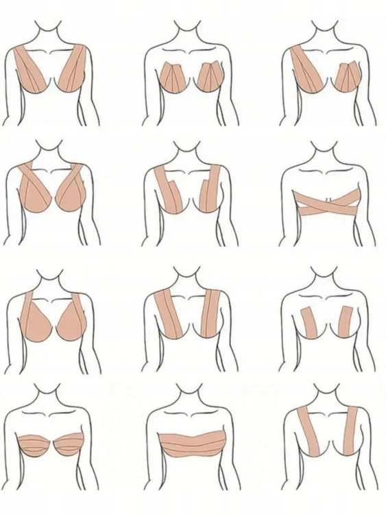 Taśma Na Biust Beżowa Podnosząca i Modelująca