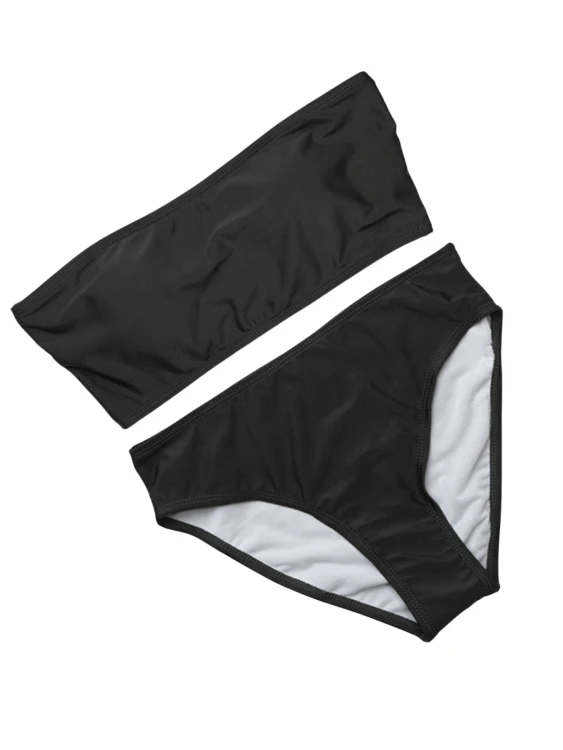 Strój Kąpielowy Sexy Bikini Wysoki Stan Czarny