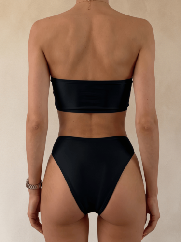 Strój Kąpielowy Sexy Bikini Wysoki Stan Czarny