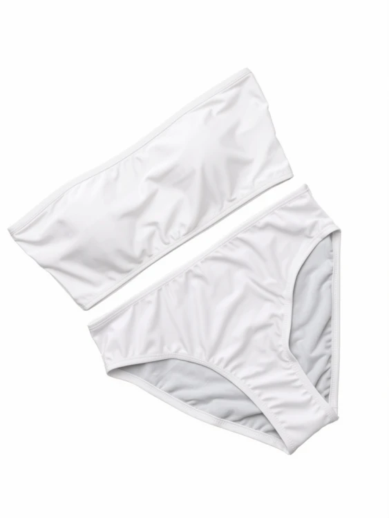 Strój Kąpielowy Sexy Bikini Wysoki Stan Biały