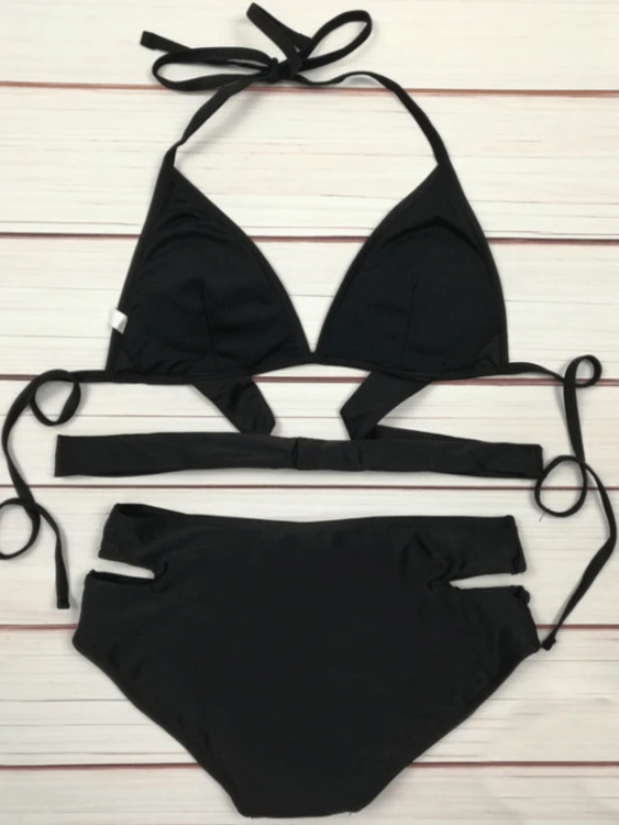 Strój Kąpielowy Bikini Sexy Strapsy Wysoki Stan