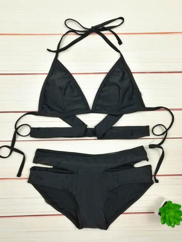 Strój Kąpielowy Bikini Sexy Strapsy Wysoki Stan