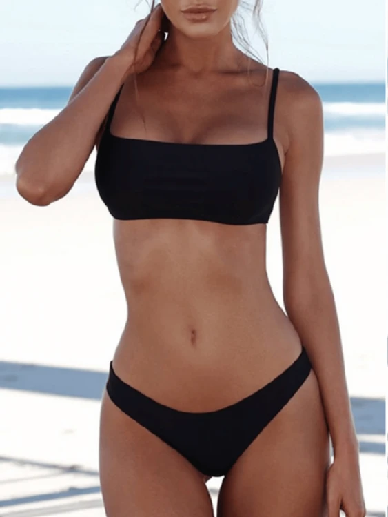 Strój Kąpielowy Bikini Brazylijskie Czarne