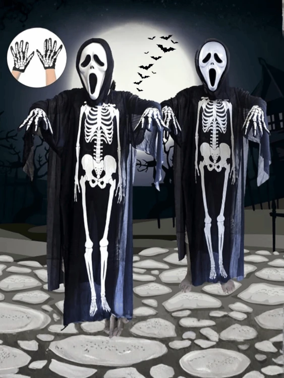 Strój Kościotrupa Przebranie Na Halloween Duch
