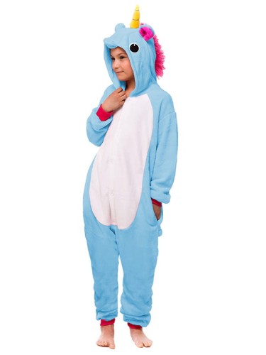 JEDNOROŻEC PIŻAMA STRÓJ KIGURUMI DZIECI 140-150 cm NIEBIESKA.jpg