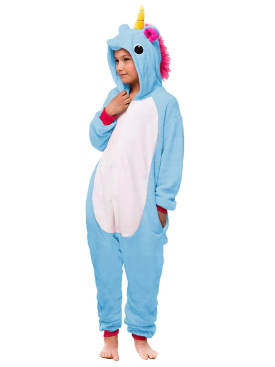 JEDNOROŻEC PIŻAMA STRÓJ KIGURUMI DZIECI 140-150 cm NIEBIESKA.jpg